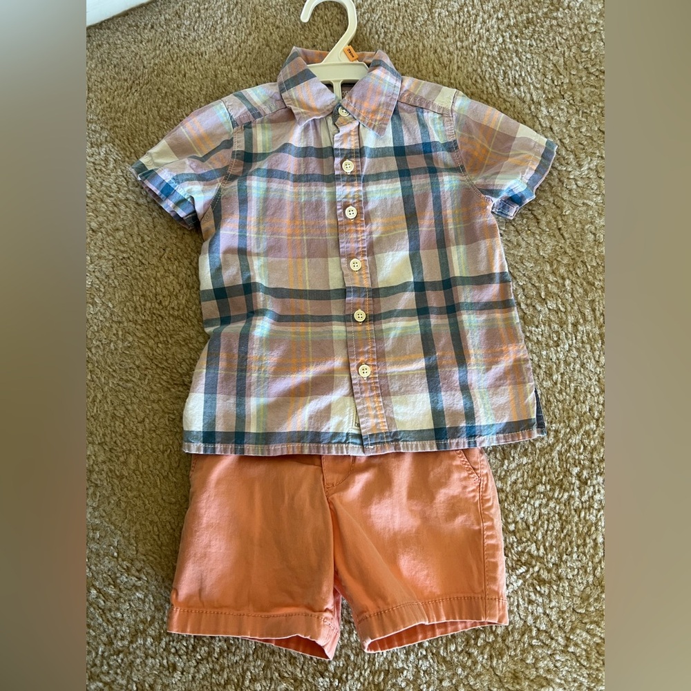 EUC—OshKosh Boys Button Down Shirt and Shorts